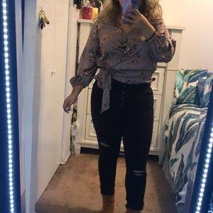 Pink long sleeve blouse